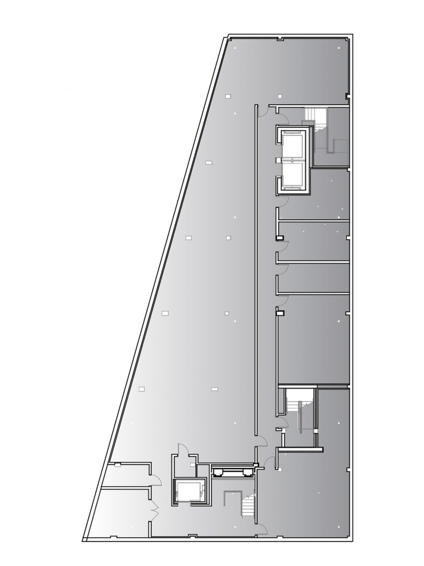 Basement plan of The Aya by Studio Twenty Seven Architecture and Leo A Daly