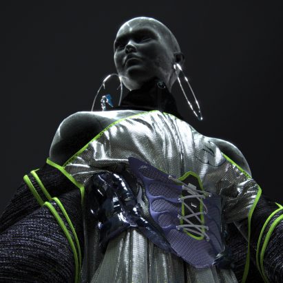 The clothes also have a purple and green palette by The Fabricant