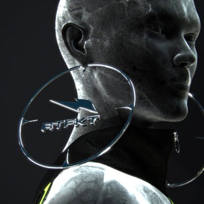 Hooped earrings with a large graphic were part of the digital collection 