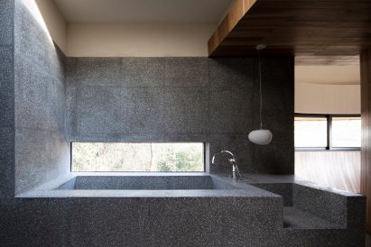 A terrazzo bathtub