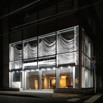 Moving curtains at The Playhouse store