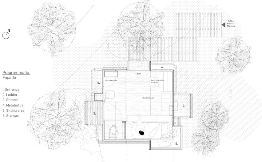 Floor plan of The Voxel cabin