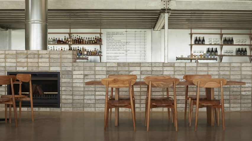 Grey brick counter in Three Blue Ducks restaurant in Melbourne Urbnsurf by Pattern