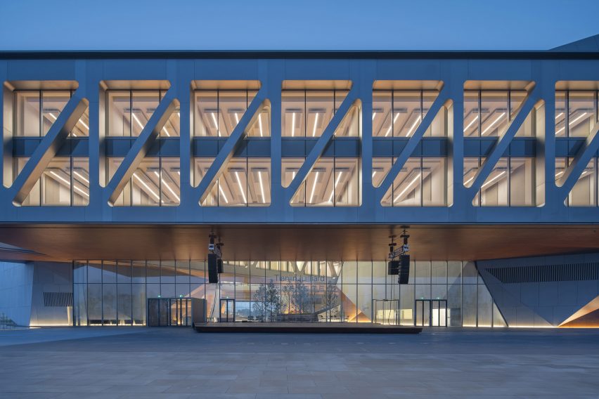 A steel and glass facade