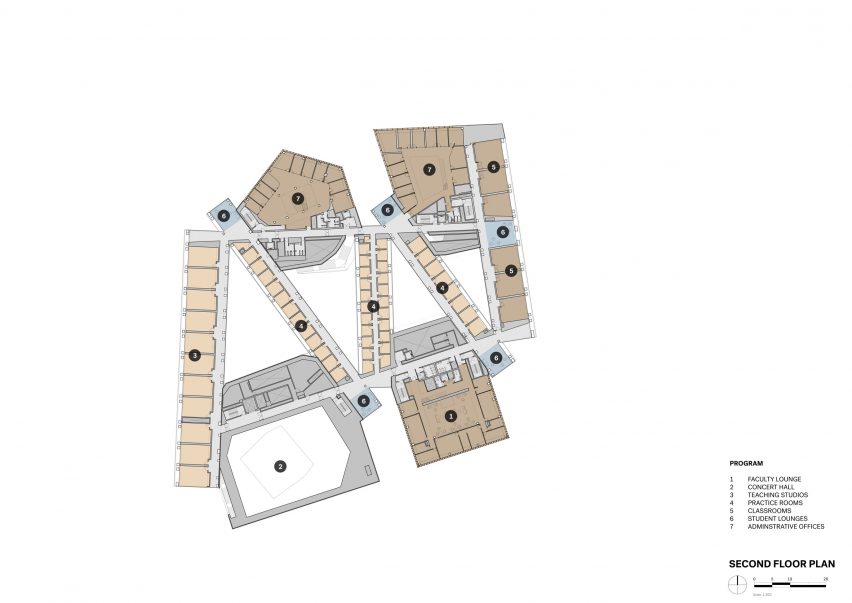 Floor plan of Tianjin Juilliard School by Diller Scofidio + Renfro