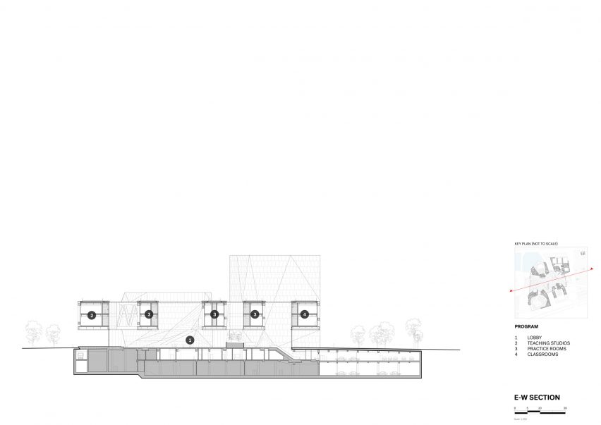 Section of Tianjin Juilliard School by Diller Scofidio + Renfro