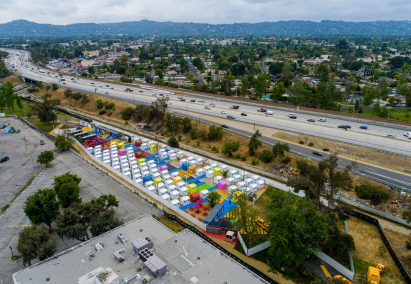 Alexandria Park Tiny Home Village from the air