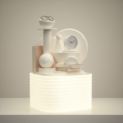 Tray Table Light used as a nightstand