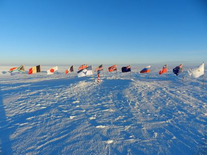 True South flag on the South Pole