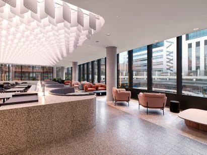 cafe on London office by Universal Design Studio