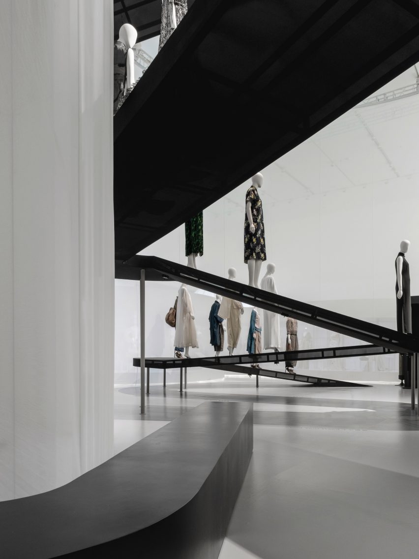 Mannequins were placed across the ramp