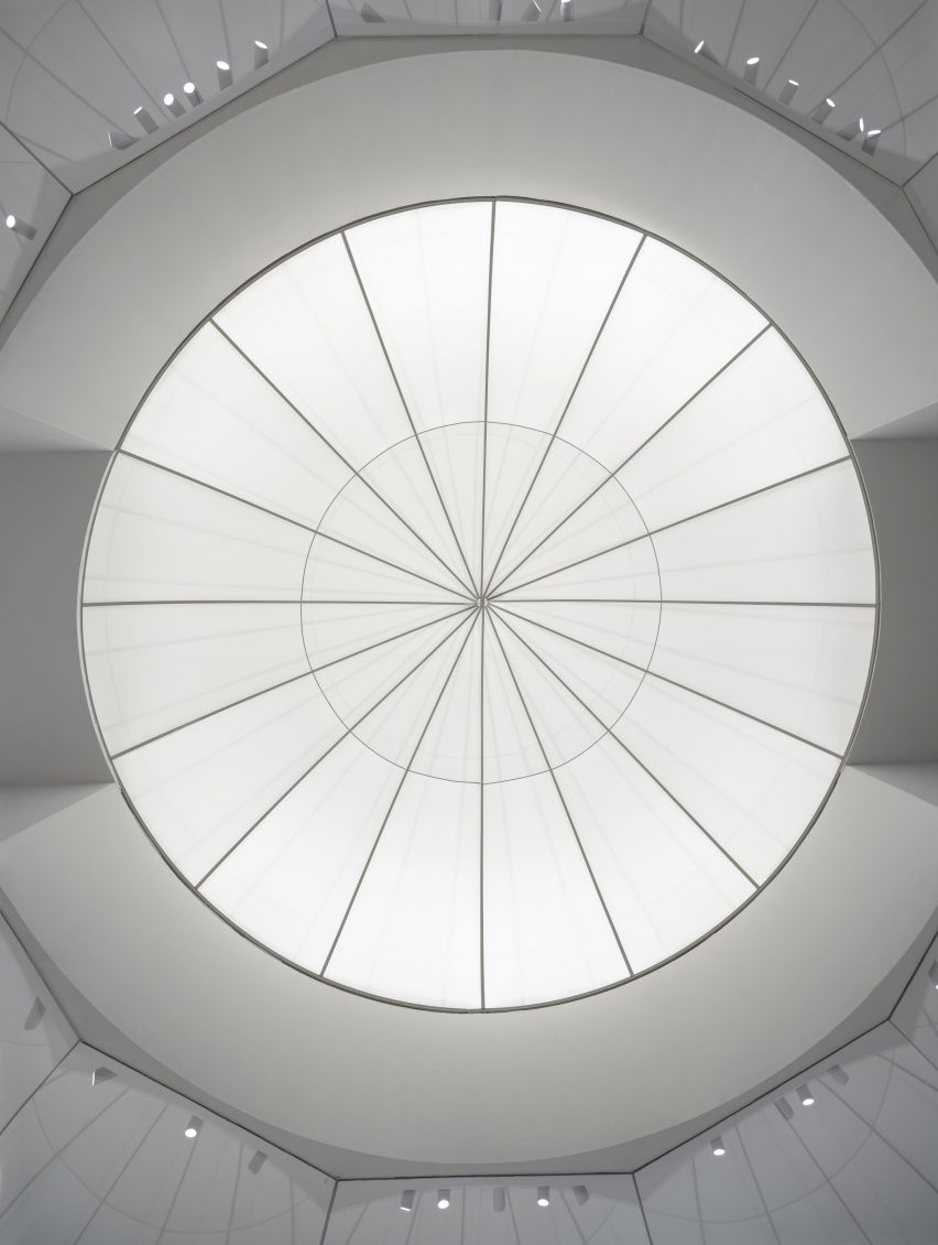 It has a domed ceiling