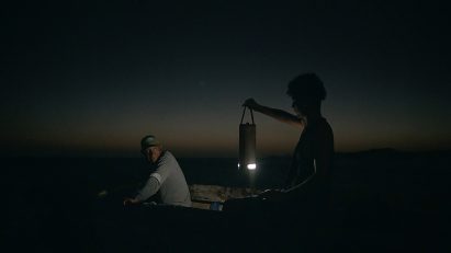 Lamp powered by salt water used for night fishing