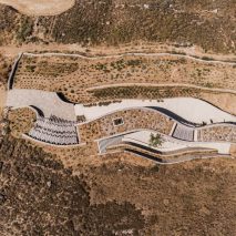 Aerial view of Xerolithi house by Sinas Architects