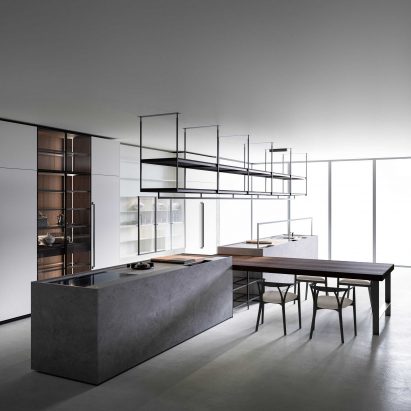 Boffi Combine Evolution kitchen with connected dining table