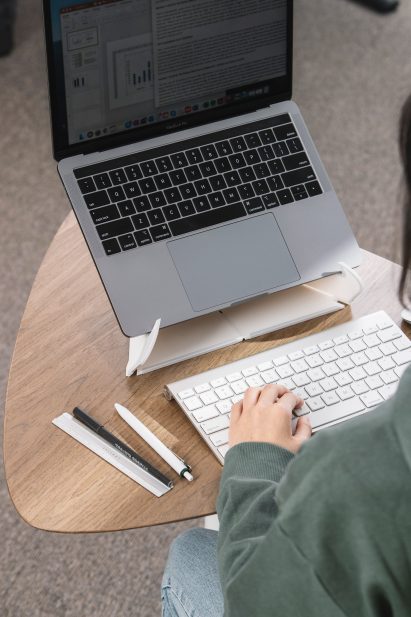 White laptop stand