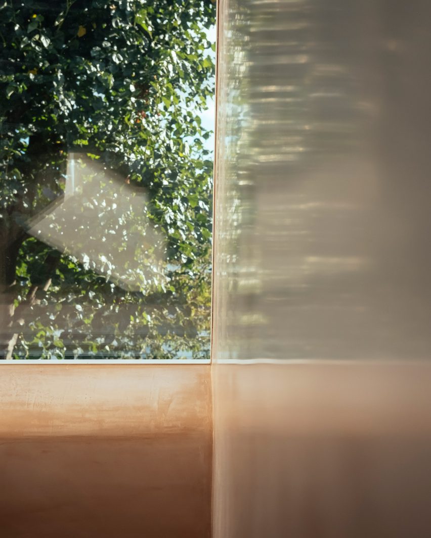 View of front garden through window