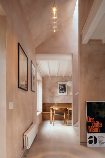 Council House Renovation with pink plaster walls