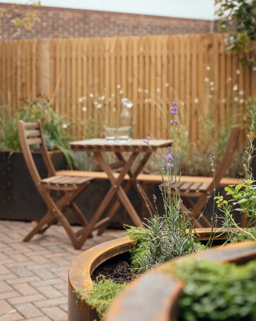 Outdoor table in garden