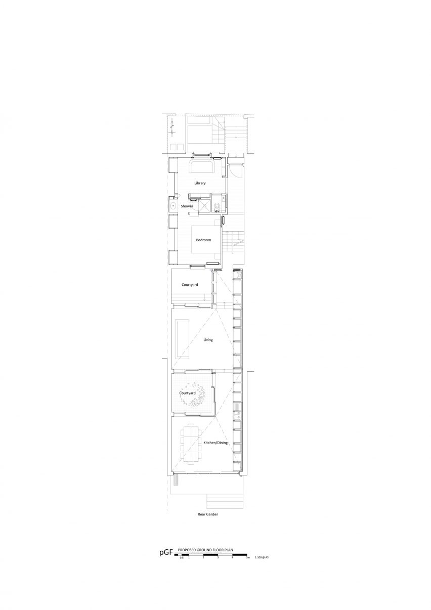 Ground floor plan of A Cloistered House by Turner Architects