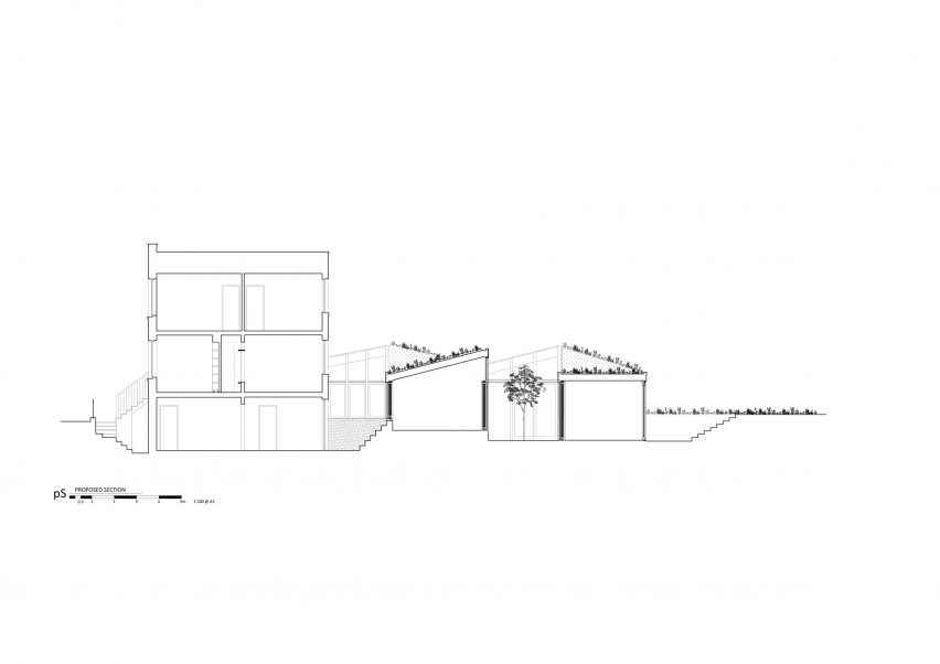 Section of A Cloistered House by Turner Architects