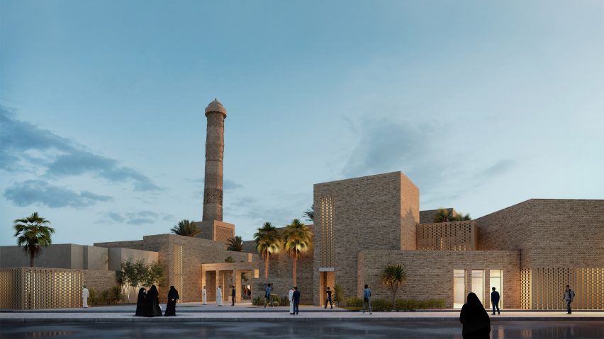 A visual of a mosque in Mosul