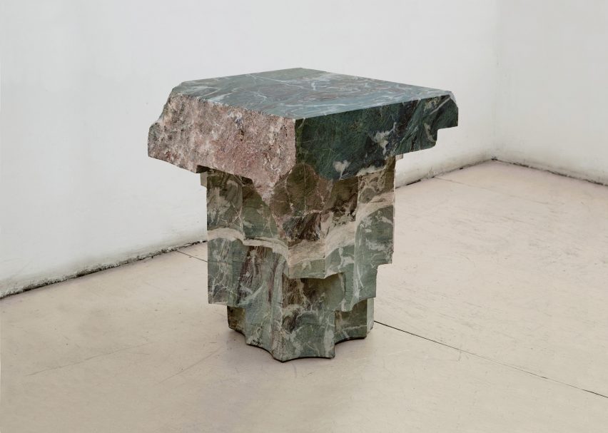 Green altar table by EWE Studio