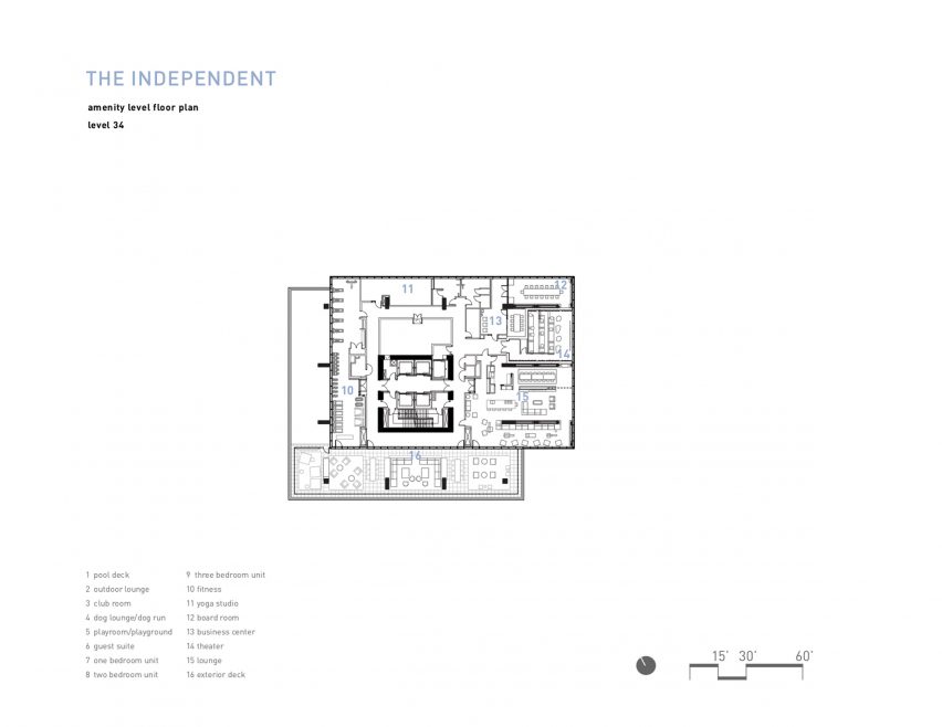 Level 34 amenity floor plan