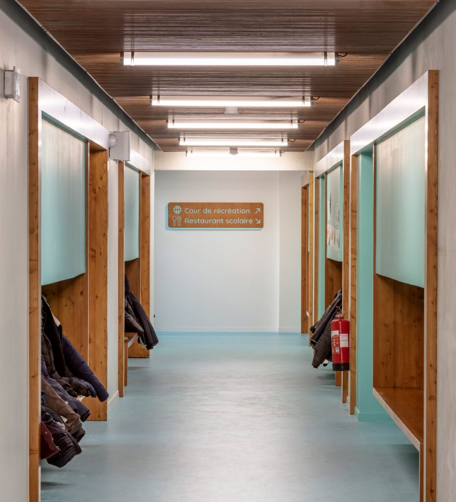Wood panelling adds a warmth