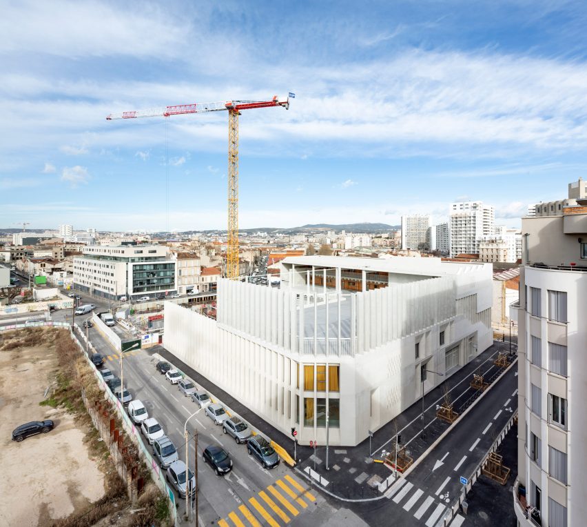 Aerial view of the school