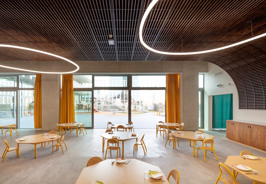 Interior view of dining spaces