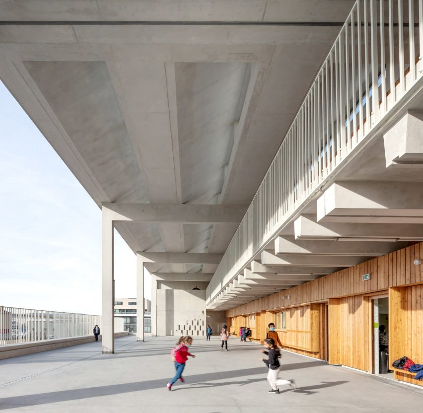 Areas are covered by concrete canopies
