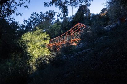 Arroyo Bridge lit up at night