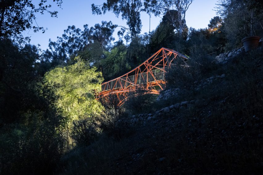 Arroyo Bridge lit up at night