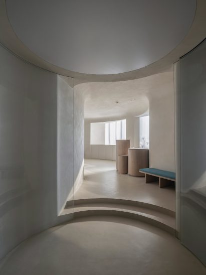 The interior of the Soul Realm Spa has a neutral palette 