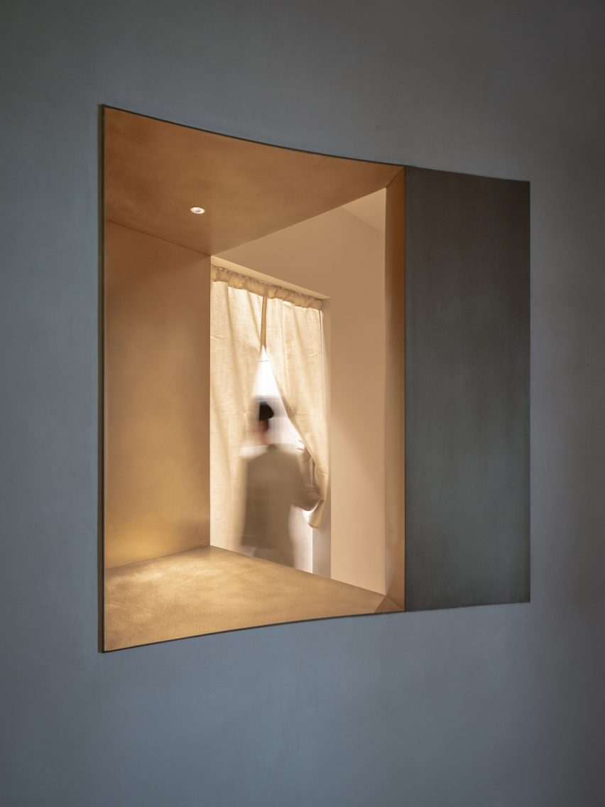 Windows provide views into spa rooms