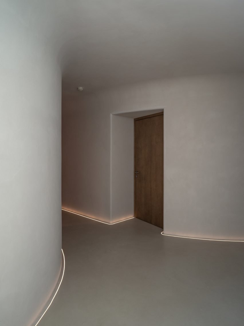 Doors lead to spa rooms