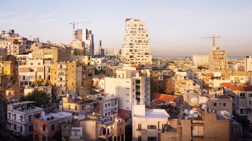 Aerial view of Aya Tower in Beirut by SOA Architectes