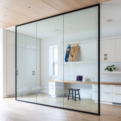 Glazed wall inside Toronto house
