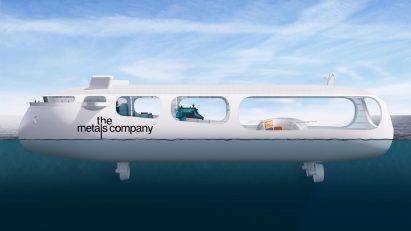 Support vessel for collecting polymetallic nodules from the seafloor