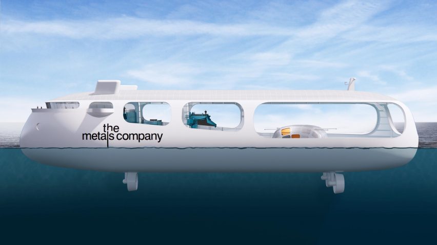Support vessel for collecting polymetallic nodules from the seafloor
