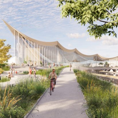Vasteras Travel Center render by BIG