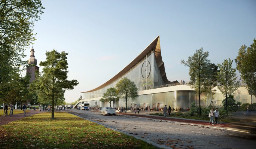 Render of Vasteras Travel Center by BIG