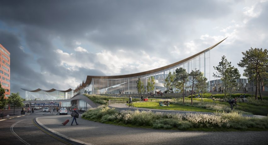 Render of Vasteras Travel Center by BIG