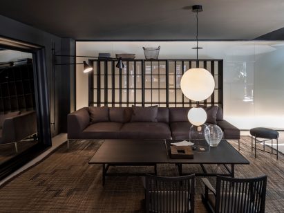 Horizontal Sofa designed by Time & Style in a Boffi De Padova Showroom