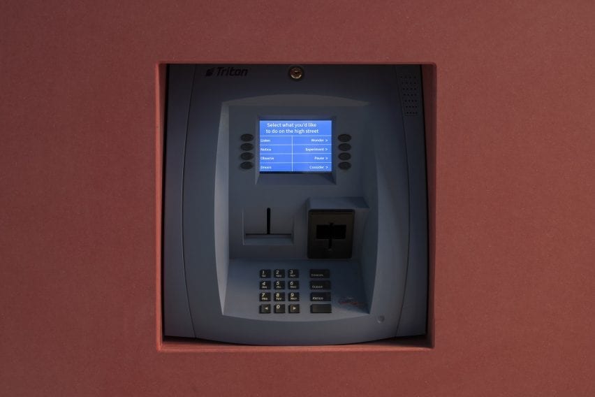 A artificial cash point in the British Pavilion at Venice Architecture Biennale