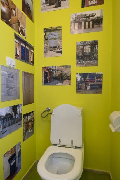 A toilet used as exhibition space
