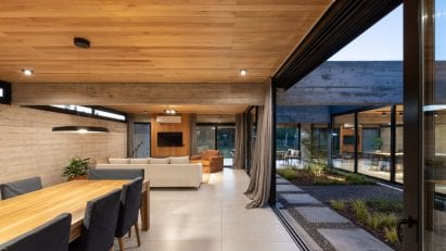 Living space in grand concrete house
