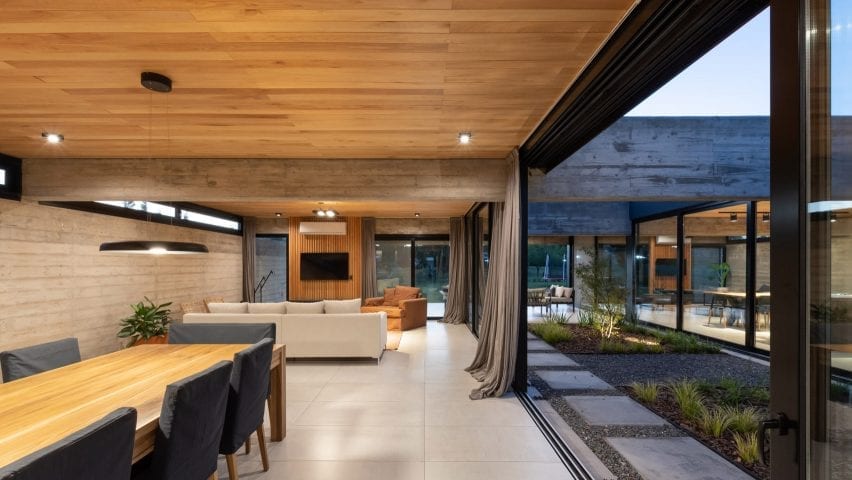 Living space in grand concrete house