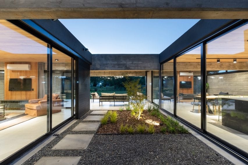 Central courtyard with living spaces facing onto it